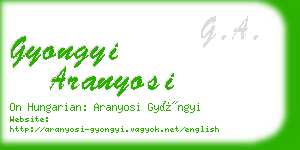 gyongyi aranyosi business card